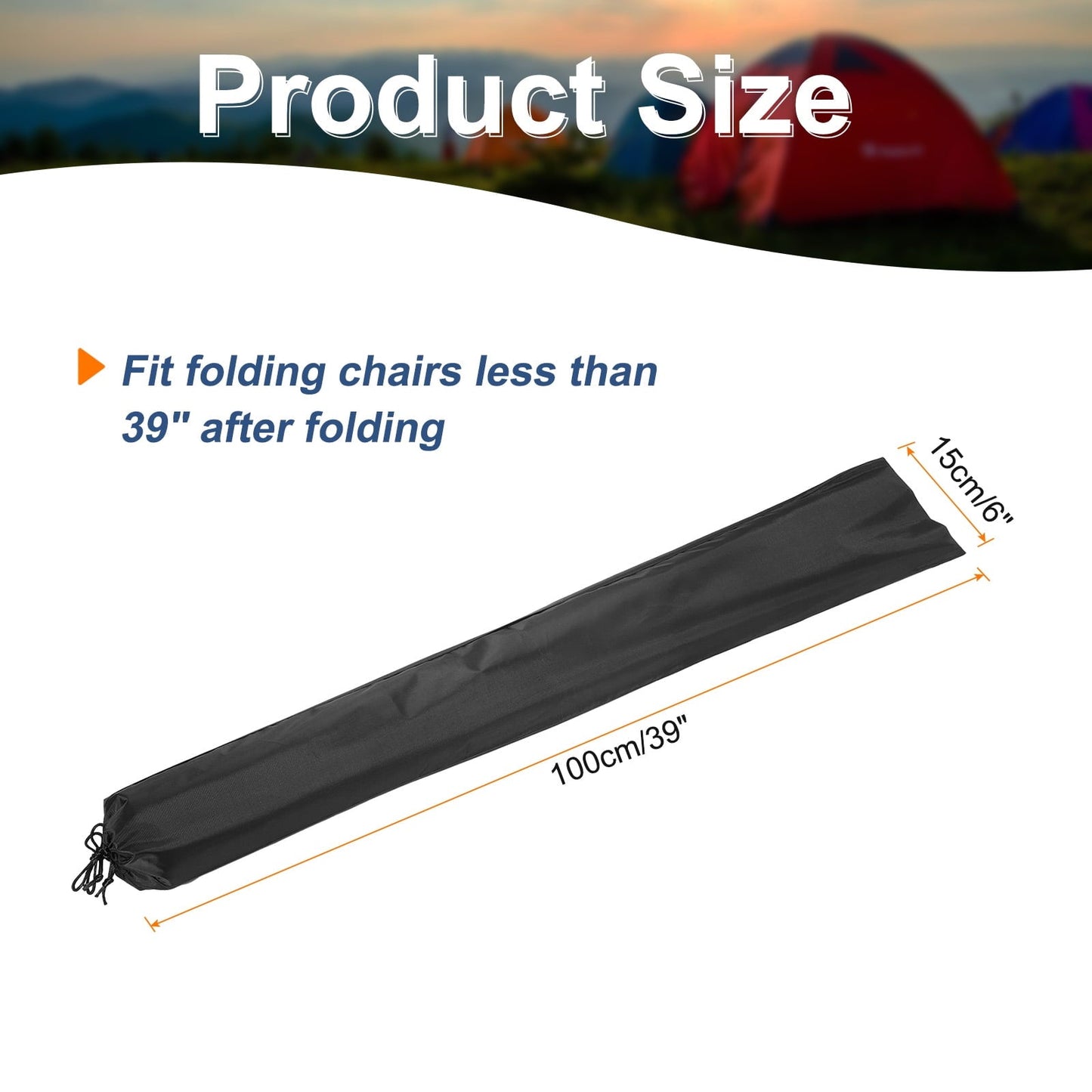 Camp Chair Replacement Bag 39" x 6" Nylon Carrying Bag Outdoors Folding Chair Cover Tripod Case Bag Black