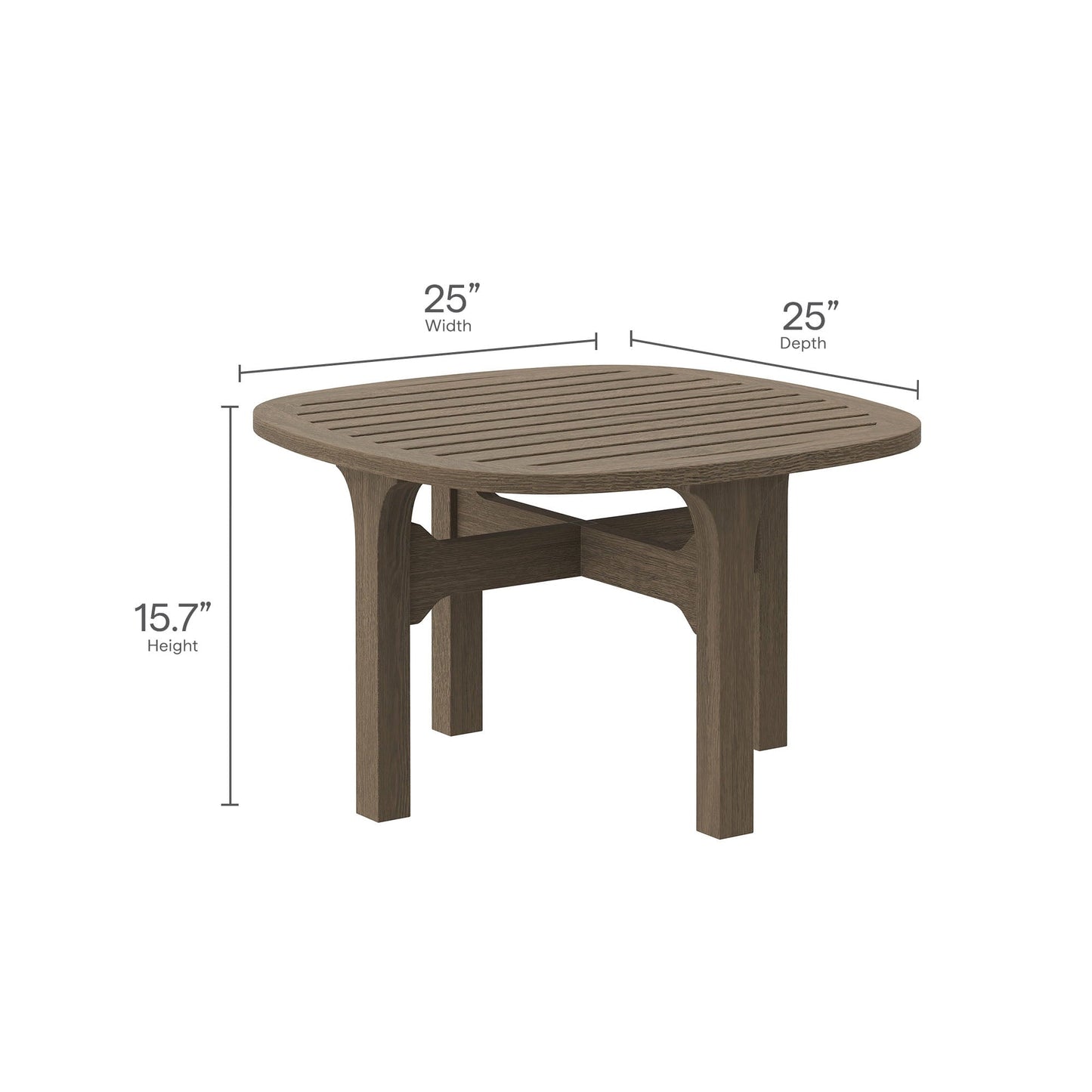 Coffee Side Table, Brown, Teak Wood, Outdoor Patio Balcony Cafe Bistro Garden Hospitality Restaurant, Modern Contemporary, HB37905