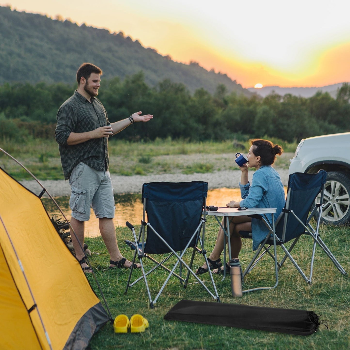 Camp Chair Replacement Bag 39" x 6" Nylon Carrying Bag Outdoors Folding Chair Cover Tripod Case Bag Black