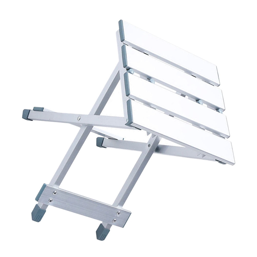 jojofuny 1Pack Aluminum Stool for Camping and Picnic 38X26Cm Silver Color Portable and Foldable