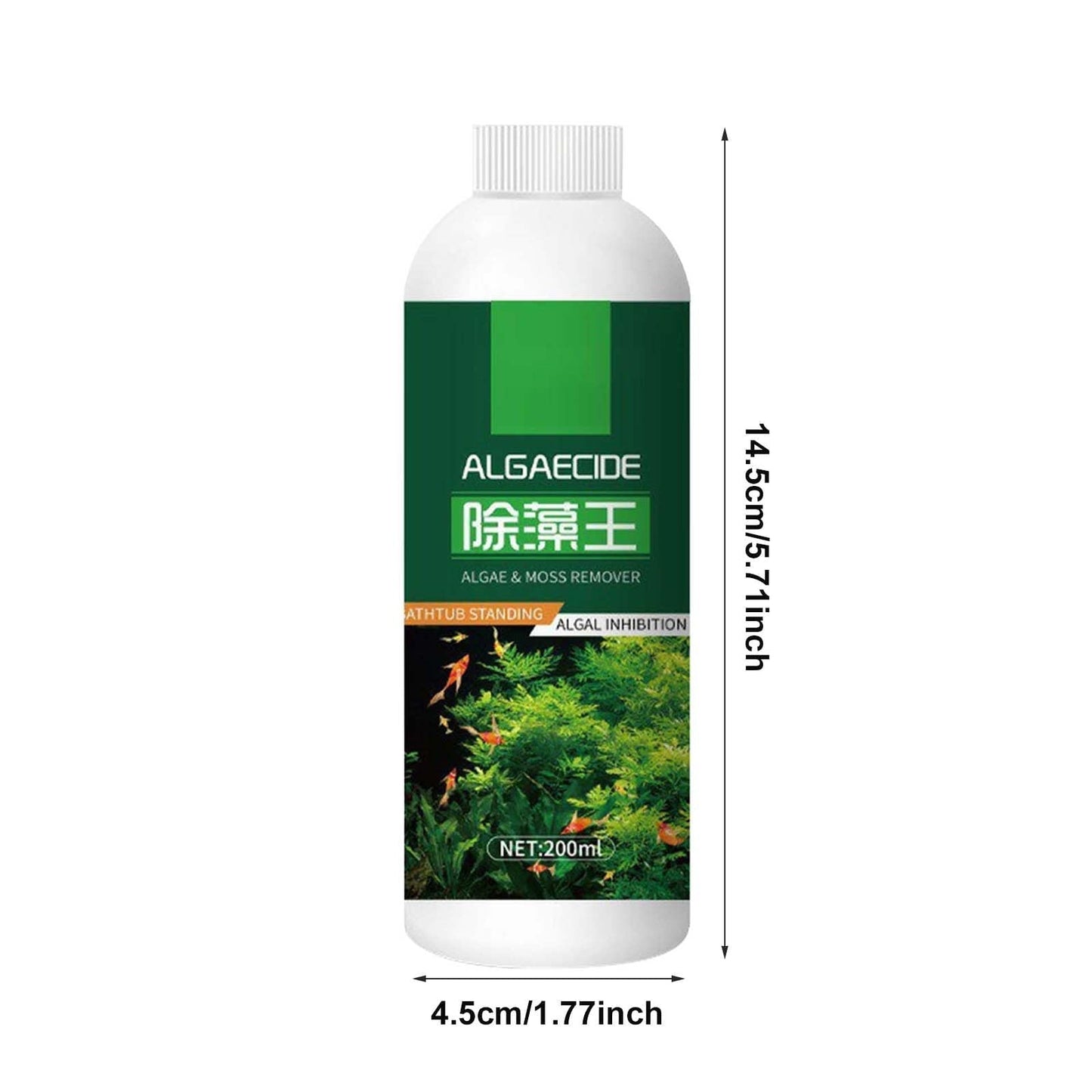 Aquarium Algae Moss Remover, Fast-Acting Safe for Fish Plants Tank Cleaner, 200ml Liquid Formula Prevents Future Growth, All Tank Sizes Water Treatment Solution, Fish Tank Cleaner