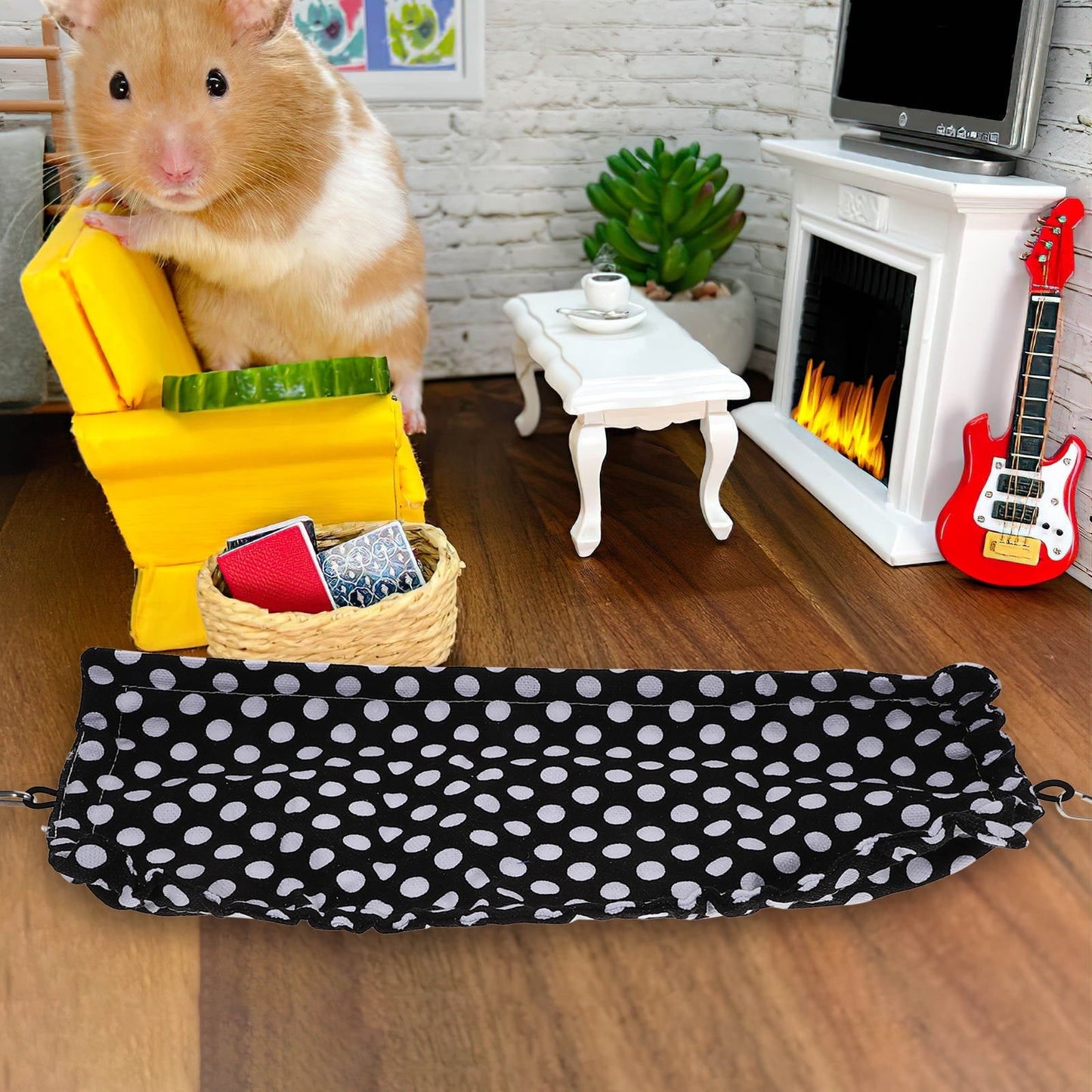 HONMEET Pet Hammock Reptile Animal Hammock Black Mesh Cloth 1Pack 12.6x6.3in