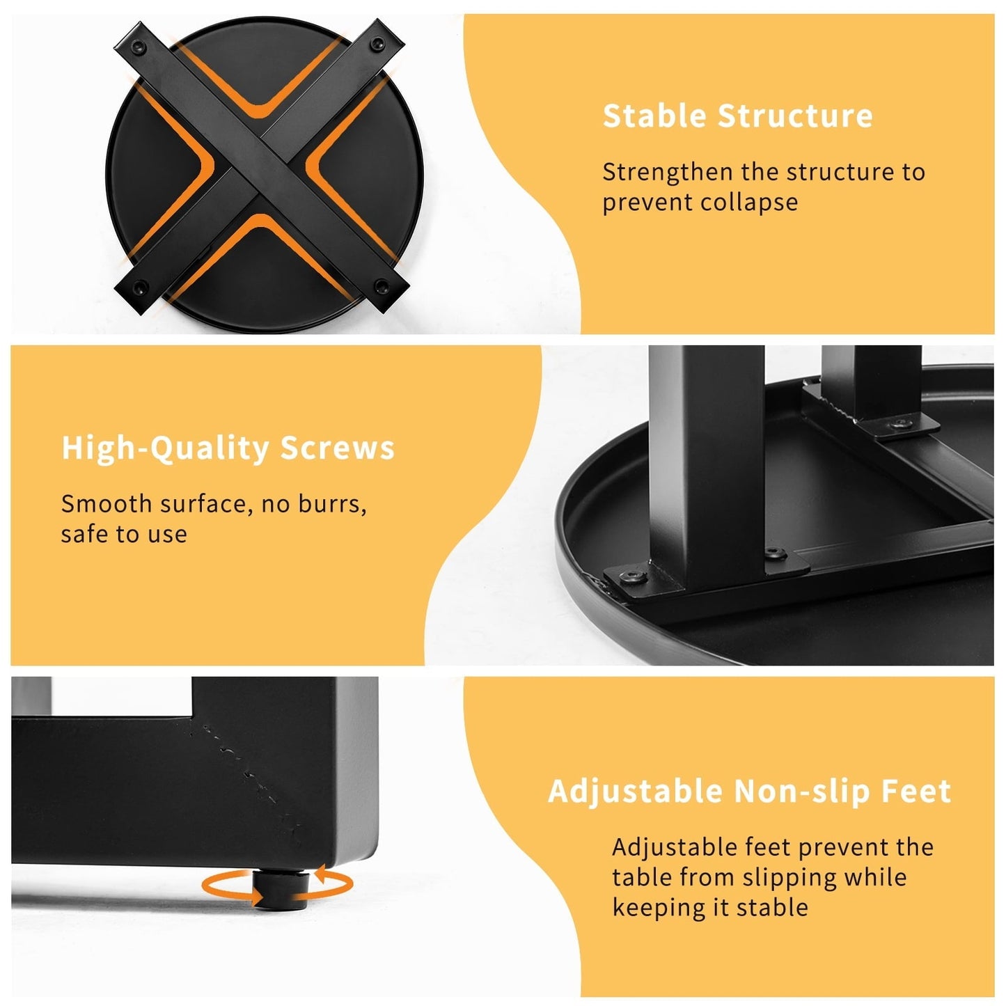 Ktaxon 24" Round Metal Side Table for Outdoor Indoor - Patio Coffee Bistro End Table, Garden Deck, Weather Resistant (Black)