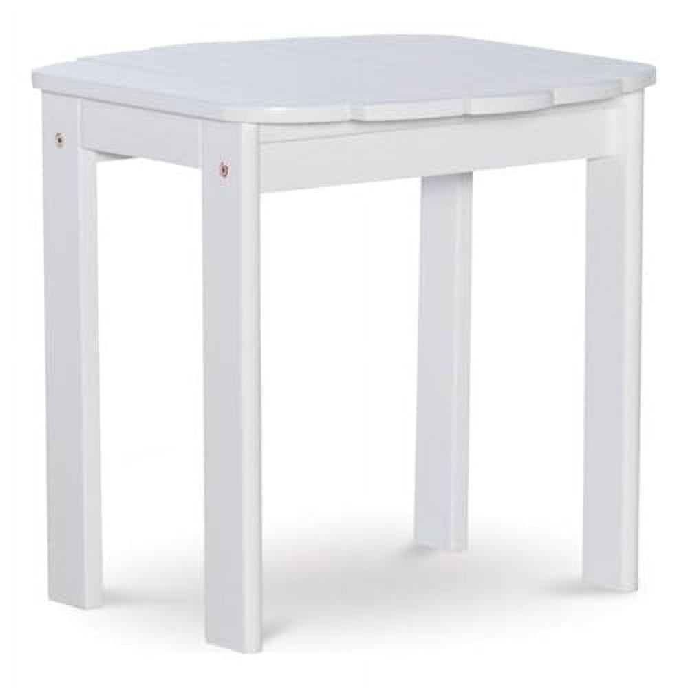 Hawthorne Collections Transitional Wood Outdoor Adirondack Side Table in White