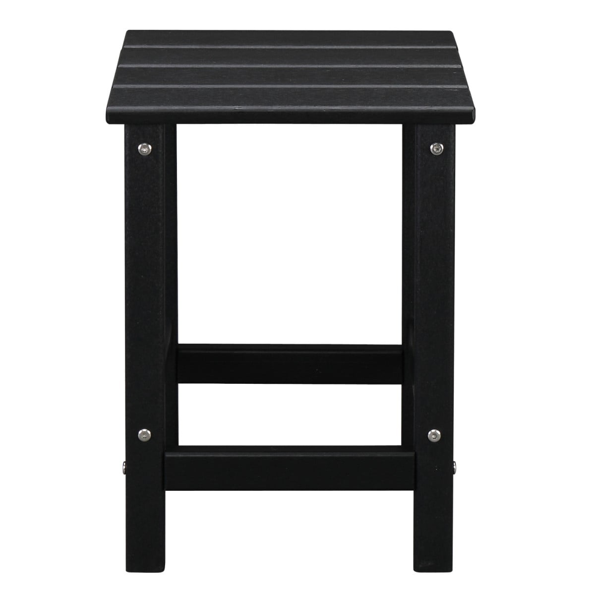 IVV 14" Square Outdoor Patio Side Table, Waterproof HDPE End Tables for Backyard Pool Porch Garden Lawn (Black)