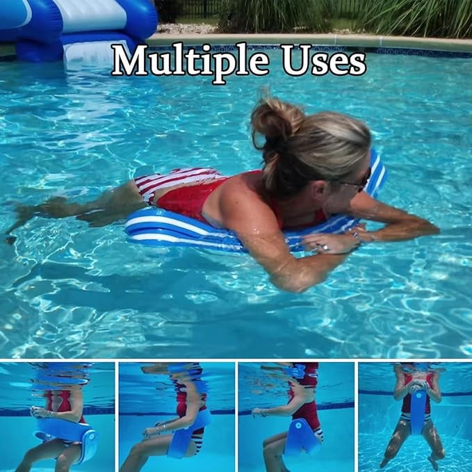 Civilizek Water Recliner, Grandfloats Float-N-Fold Water Chair, Civilized 3-in-1 Floating Chair One Float, Endless Relaxation, Waters Recliner Beach Chairs for Sitting in The Waters Swim Blue