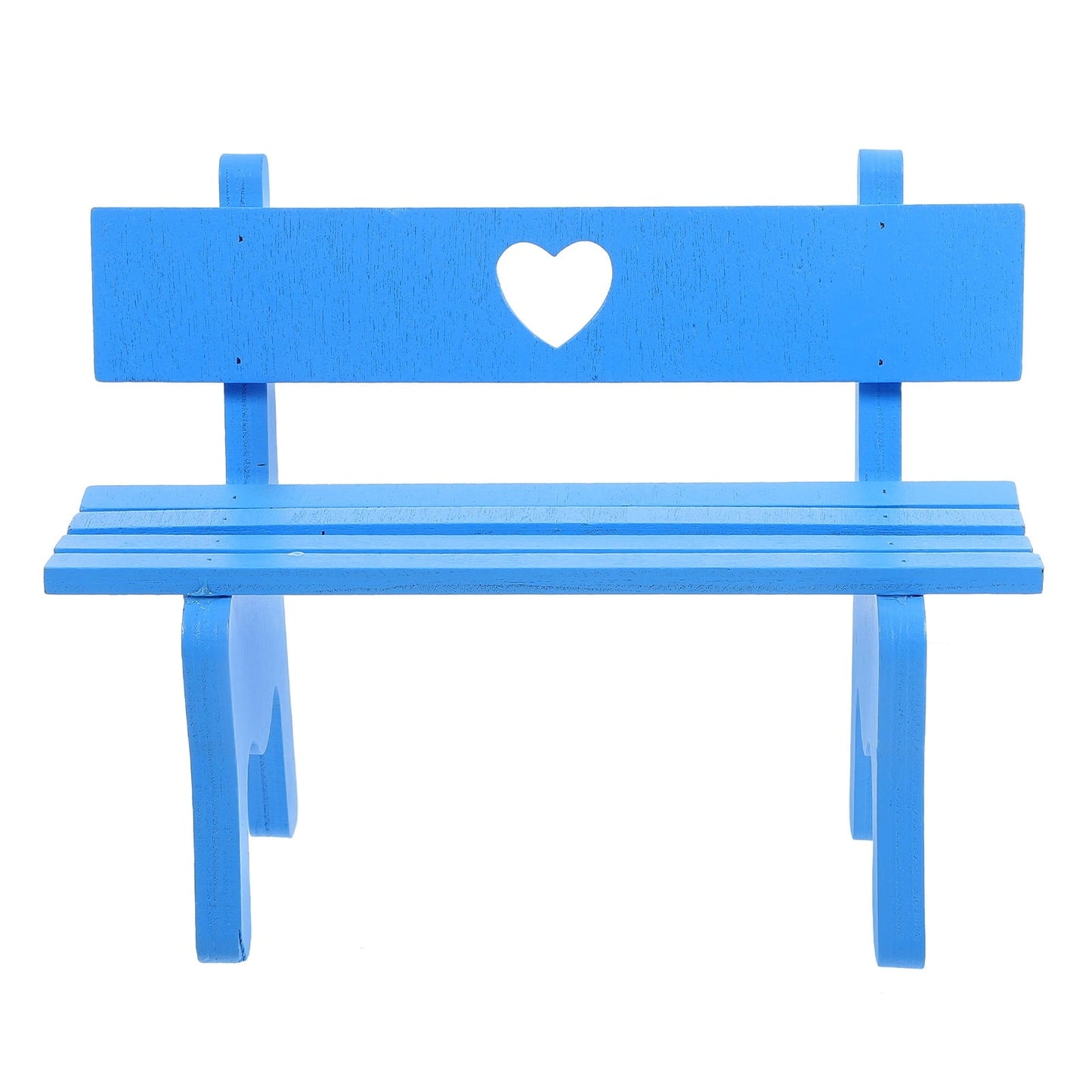 Clispeed 1PC Retro Tiny Bench Decor Garden Benches Blue Metal for Mini House Living Room