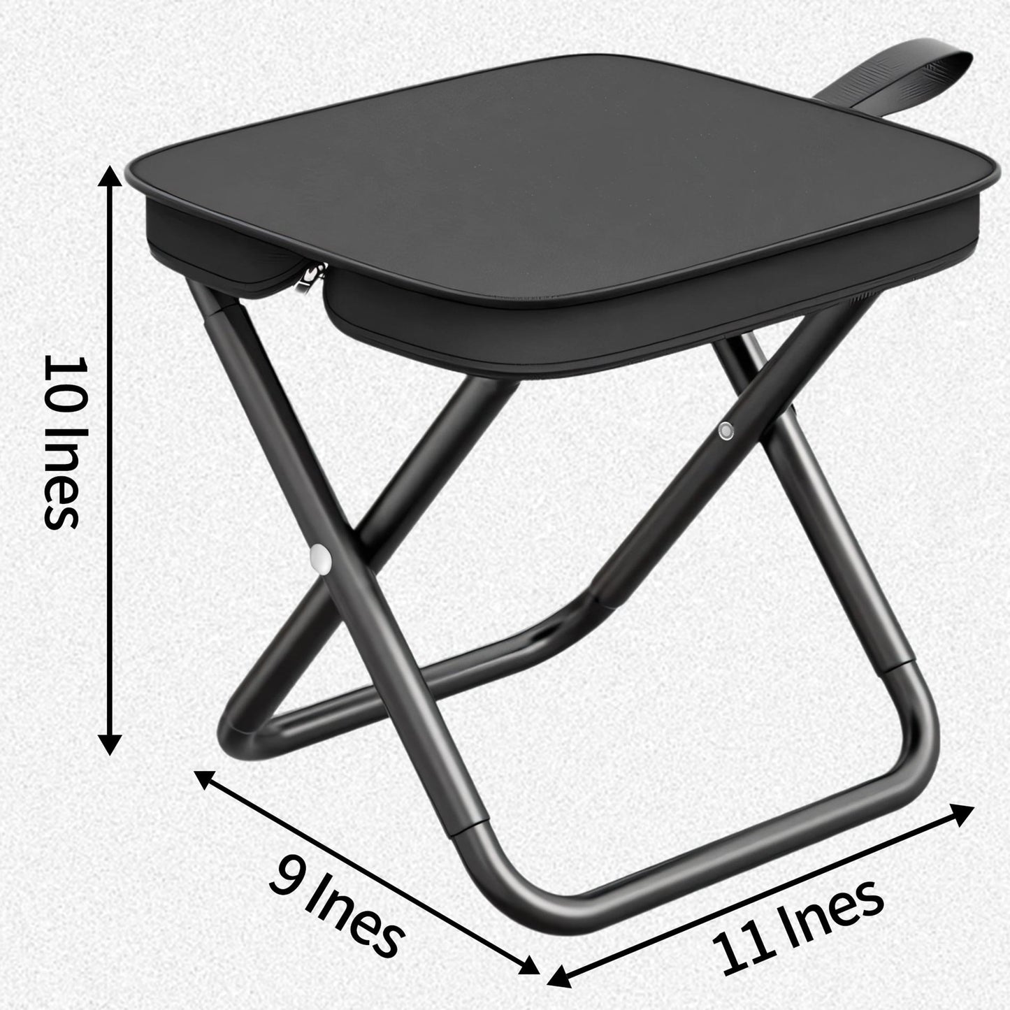Camping Stool Set of 2, 11 Inch Portable Folding Stool with Carry Bag, Collapsible Ultralight Chair for Adults, Hold Up to 220 LBS, Ideal for Picnic Hiking Fishing, Outdoor Use, Black