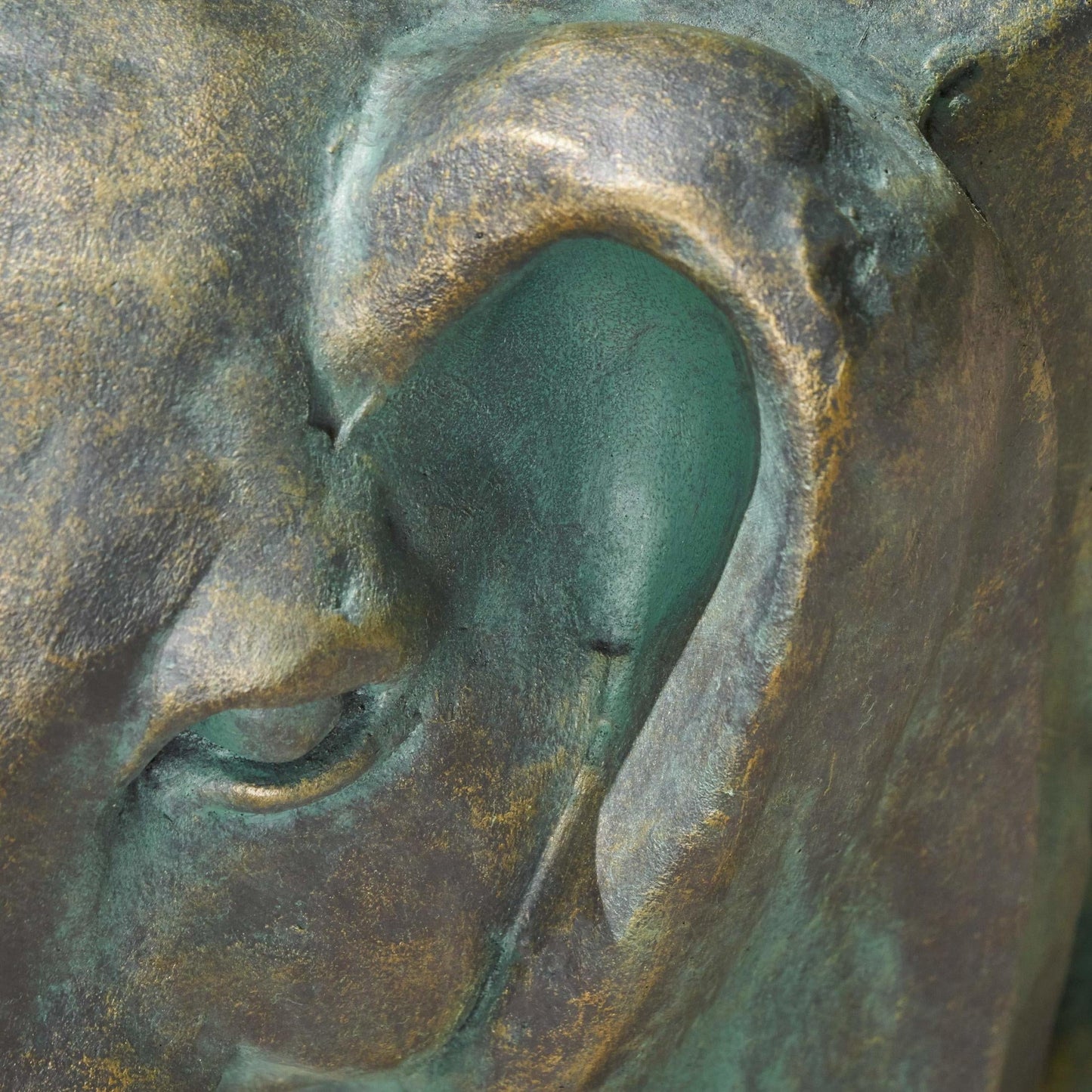 Christopher Knight Home Rustic Side Table, Bronze Bunny Design, Indoor/Outdoor, Distressed Gold Patina