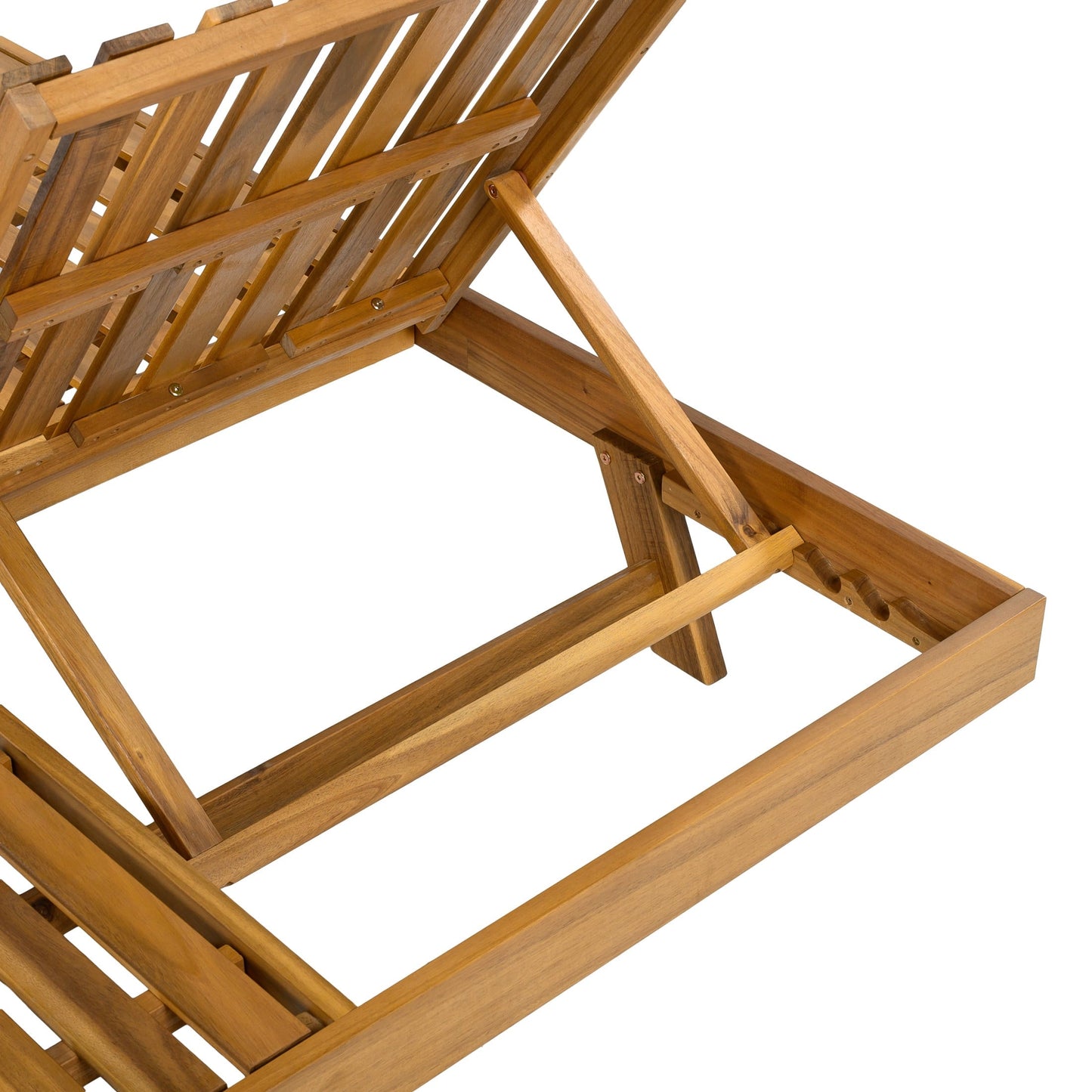 Christopher Knight Home Wood Outdoor Chaise Lounge Chair with 4-Position Adjustable Backrest, Teak Finish