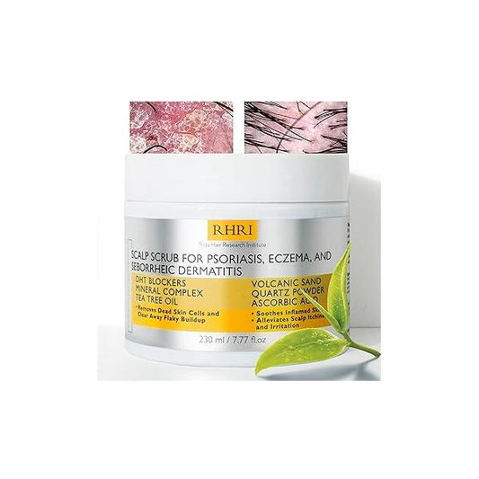 Anti Fungal Pre Shampoo Scalp Scrub for Psoriasis, Eczema & Seborrheic Dermatitis | DHT Blockers, Mineral Complex Tea Tree Oil Soothes and Promotes Hair Growth Men Women