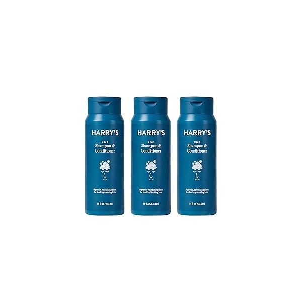 Harry's Men's Shampoo and Conditioner 2 in 1, Gentle & Refreshing For All Hair Types, 14 Fl Oz, 3 Count
