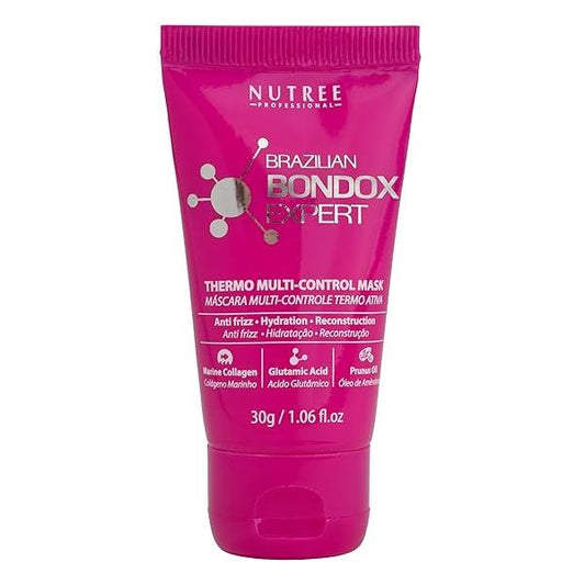 HAIR MASK FOR DAMAGED BRAZILIAN BONDOX TREATMENT 1.06 oz Thermal Activated Mask for Dry Frizzy Hair | Formaldehyde Free Results up to 1-3 months prunus oil seaweed collagen