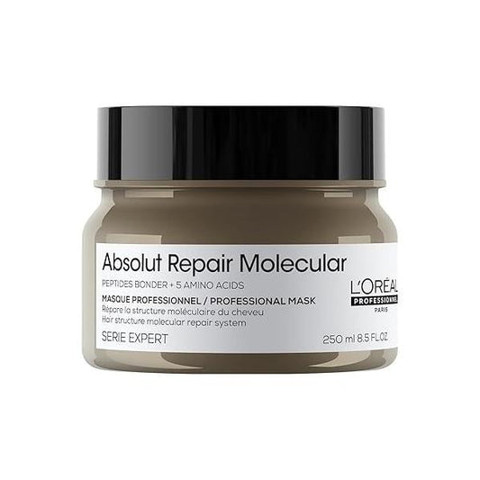 L'Oréal Professionnel Paris Absolut Repair Molecular Hair Mask - Repairs Damage & Restores Strength For Extremely Dry Damaged Hair, Extra Detangling Hydration, Peptides Bonder