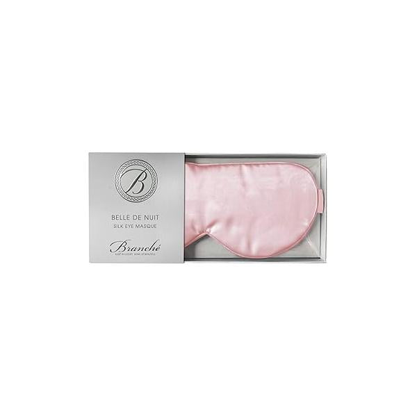 Branche Beauty Belle De Nuit Sleep Mask - Silk Eye 6A 22 Momme Cover Sleepover Shade Blindfold for Luxury in Total Darkness (Creme)