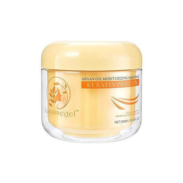 Collagen Hair Mask,Deep Repair Conditioning Argan Oil Mask for Damaged Treatment, Deep Conditioner Hydrating Masque All Types 10.15oz 300ml