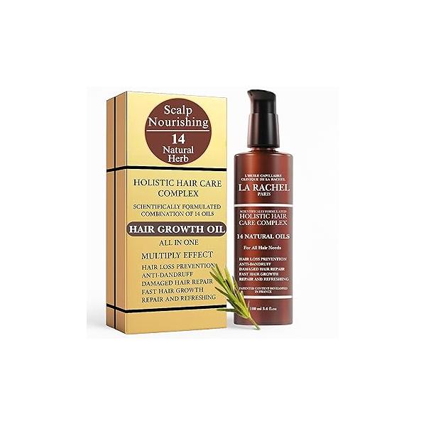 LA RACHEL 14-in-1 Hair Care Oil for Growth & Strength | Scalp Follicle Nourishing Restores Shine Repairs Damaged Healthier, Stronger Locks Paris 3.4 Fl oz