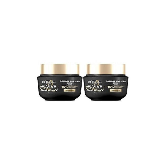 L'Oreal Paris Hair Care Elvive Total Repair 5 Damage Erasing Balm, Conditioning Mask for Damaged Hair, with Almond and Protein, 8.5 fl; oz, (Pack of 2)