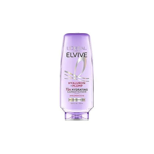 L'Oreal Paris Elvive Hyaluron Plump Hydrating Conditioner for Dehydrated, Dry Hair Infused with Hyaluronic Acid Care Complex, Paraben-Free, 12.6 Fl Oz