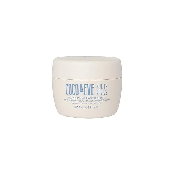 Coco & Eve Pro Youth Hair Scalp Mask. Anti-aging, strength, shine, volume. Regulate dandruff. With honey, retinol for youthful hydrated hair.