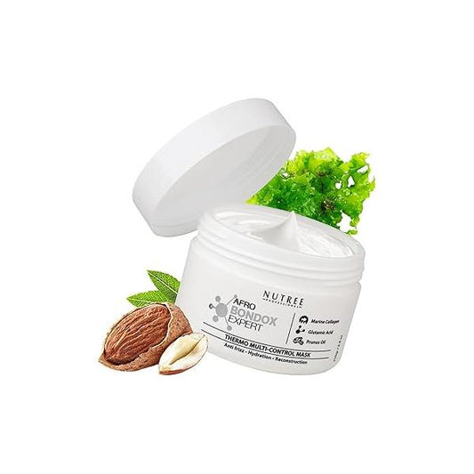 AFRO BRAZILIAN BONDOX Hair Relaxer Alternative - Extra Strong Thermal Mask 8.8oz for Damaged Straightening Treatment All Types, Especially Afro 4A 4B 4C With Almond Oil, Shea Bu