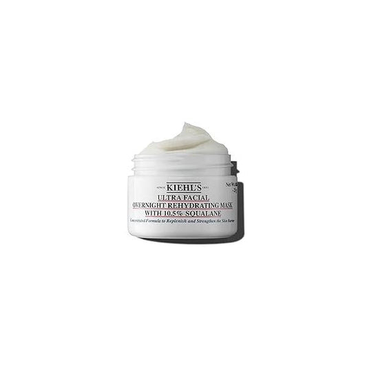 Kiehl's Ultra Facial Overnight Hydrating Face Mask with 10.5% Squalane, Deeply Hydrates Skin & Strengthens Moisture Barrier, Treats Dryness Flaky Skin, Paraben-free, Fragrance-free, All Types