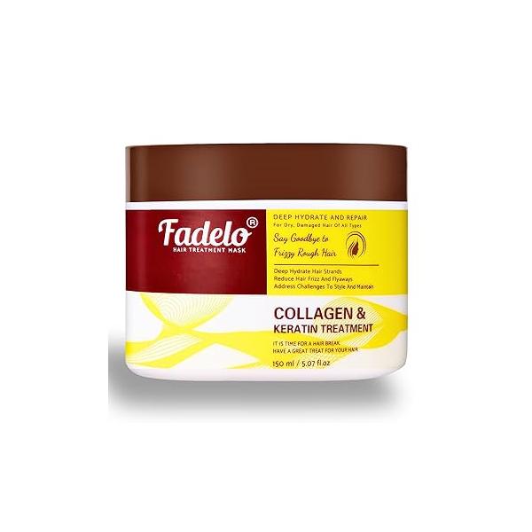 Collagen+Keratin Hair Mask - Deep Repair for Damaged with Argan Oil and Vitamin E Hydrating Treatment Dryness Damage-150 ml (Refreshing), Yellow (5.07 Fl Oz (Pack of 1), Fresh)