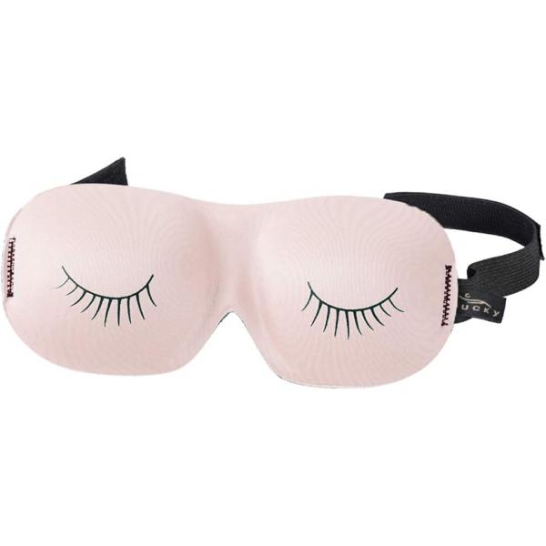 Bucky Ultralight & Comfortable Contoured Sleep Eye Mask, Gold Eyelash, One Size,5824