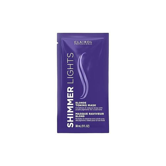 Clairol Professional Shimmer Lights Violet Toning Mask for Neutralizing Brassy Tones with Refreshing Blonde Hair Results