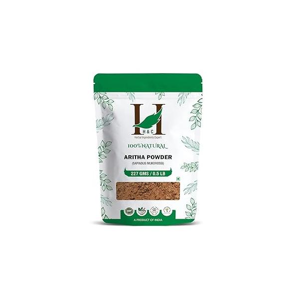 H&C HERBAL INGREDIENTS EXPERT 100% Natural Aritha Powder 227 gm / 0.5 lb | Soapnut Hair Mask Cleanser for Growth & Reduced Fall, Enhancing Reducing Loss