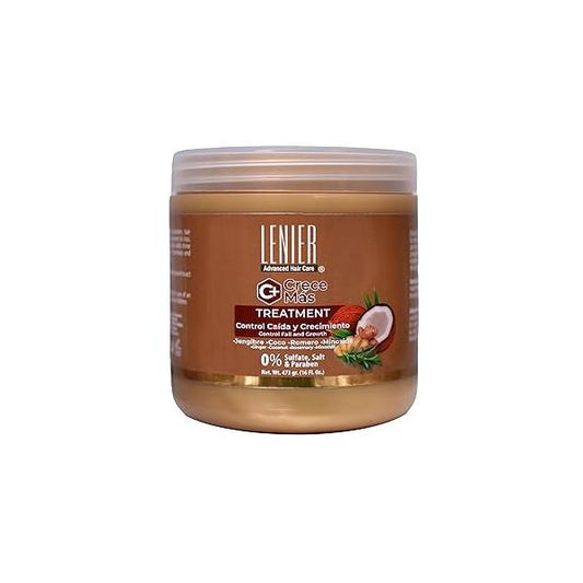 Lenier Crece Más Hair Mask - Supports Growth & Controls Fall | With Ginger, Coconut Rosemary Nourishes Strengthens Dry, Damaged Deep Hydration Sulfate-Free, Paraben-Free