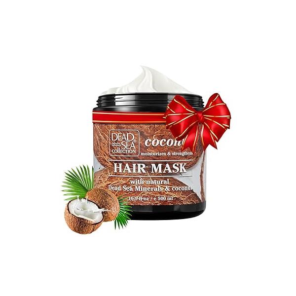 Dead Sea Collection Coconut Hair Mask - Repair, Strengthening and Hydrating for All Types with Nourishing Minerals Oil 16,9 Fl. Oz
