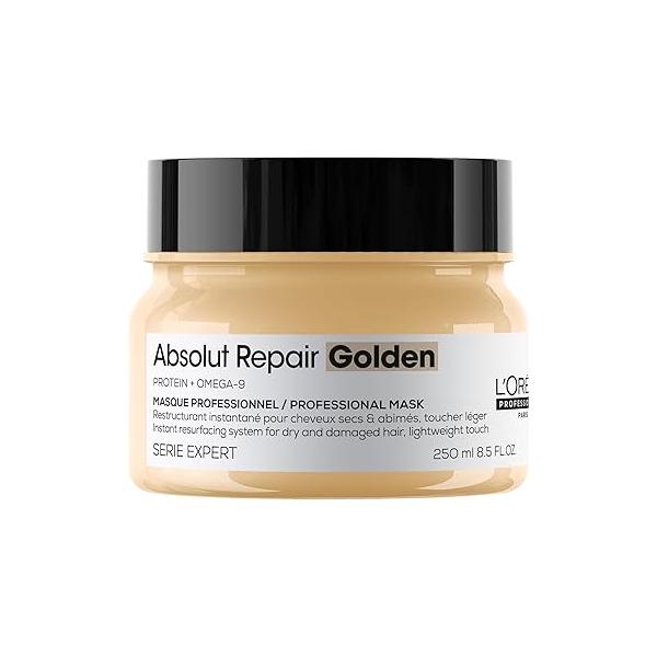 L'Oréal Professionnel Paris Absolut Repair Golden Mask - Repairs Damage & Provides Shine For Fine to Medium, Dry, Damaged Hair