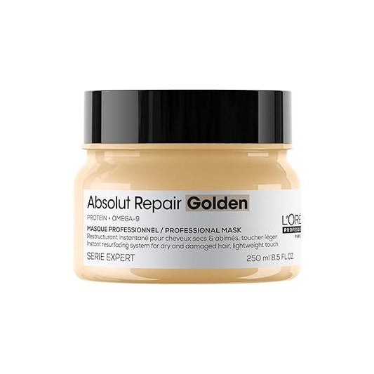 L'Oréal Professionnel Paris Absolut Repair Golden Mask - Repairs Damage & Provides Shine For Fine to Medium, Dry, Damaged Hair