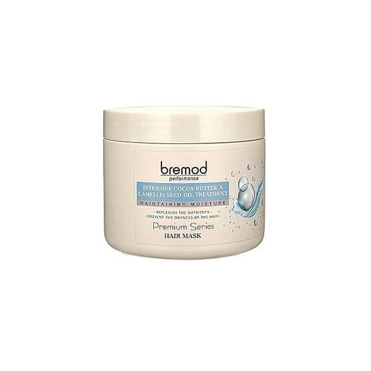 Cocoa Butter & Camellia Seed Oil Hair Mask Premium Intensive Treatment for Dry, Flat Anti-Fall, Strengthens Moisturizes, Boosts Elasticity 16.9 Fl Oz