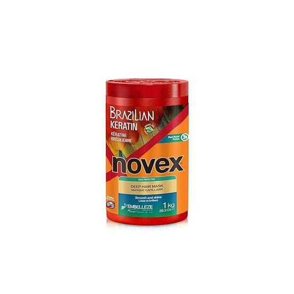 NOVEX Hair Conditioning Mask, Keratin for Frizz Control & Damage Repair, Ultra Concentrated Formula, 1kg / 35.3 oz