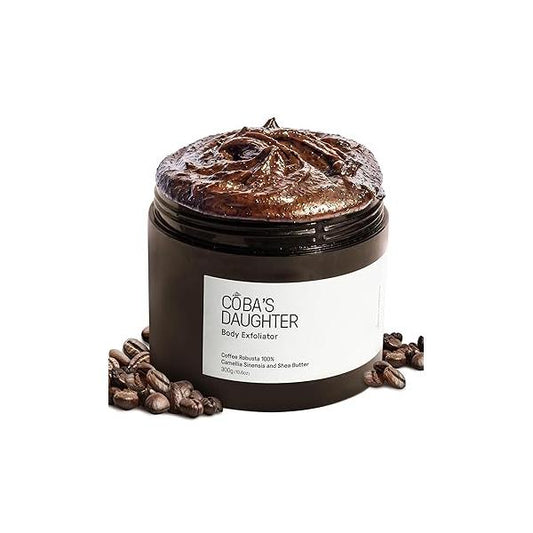 COBA'S DAUGHTER Robusta Coffee Body Scrub| Exfoliating for Cellulite and Stretch Marks, KP Bump Eraser, Strawberry Legs,Underarm | Matcha & Shea Butter Safe pregnancy Vegan Beauty (10.6 Oz)