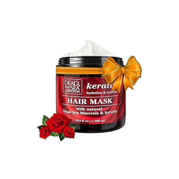 Dead Sea Collection Coconut Hair Mask - Repair, Strengthening and Hydrating for All Types with Nourishing Minerals Oil 16,9 Fl. Oz