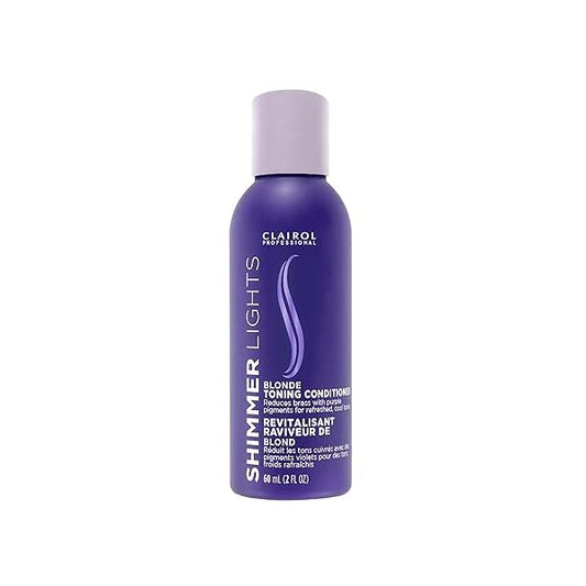 Clairol Professional Shimmer Lights Purple Conditioner | Neutralizes Brass & Yellow Tones For Blonde, Silver, Gray Highlighted Hair