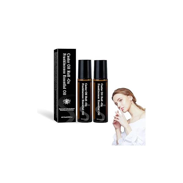 Castor Oil and Frankincense Eye Roller, Under Rollerball, Moisturizing, Anti-Wrinkle Fine Line (2)