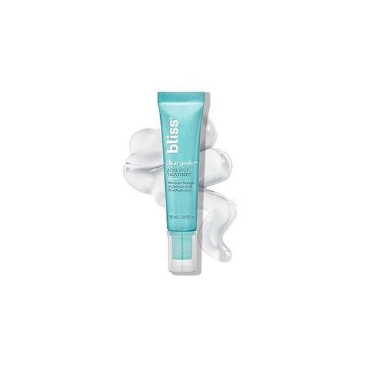 Bliss Clear Genius Acne Spot Treatment - Maximum Strength 2% Salicylic Acid Shrinks Blemishes Clean, Vegan, Cruelty-Free, 0.5 Fl Oz