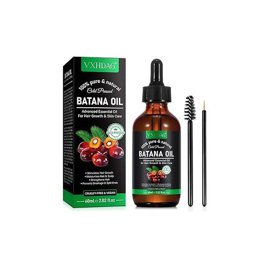Batana Oil - 100% Pure & Natural from Honduras for Hair Growth, Eliminates Split Ends, Enhances Radiance Nourishment All Types, 2.02 fl oz