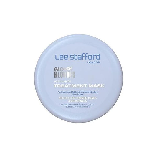 Lee Stafford Blue Toning Hair Mask | Bleach Blonde Ice White Collection - Best Conditioning Mask, Corrects Brassy & Orange Tones, Great for Dark, Highlighted, Cool Hair, 6.7 Fl Oz