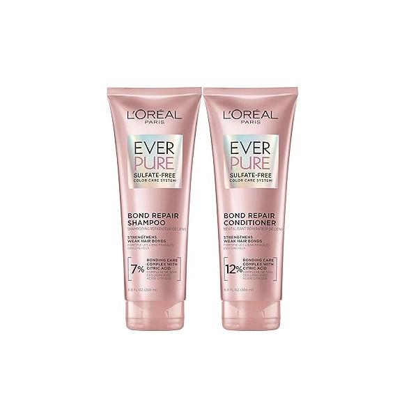 L'Oreal Paris EverPure Sulfate-Free Vegan Hair Care Kit - Shampoo and Conditioner to Strengthen Repair Bonds (Packaging May Vary)