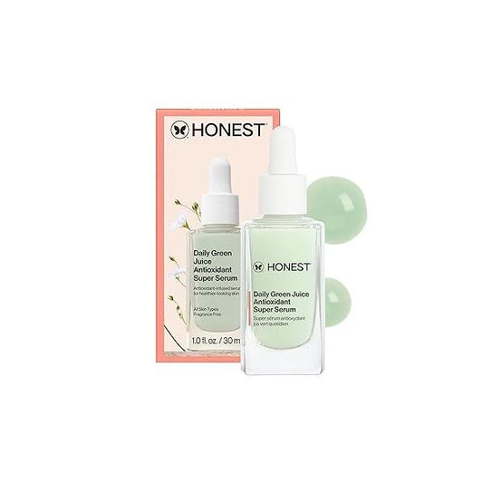 Honest Beauty Daily Green Juice Antioxidant Super Serum | Improves Skin Tone + Texture Gentle for Sensitive Skin, Fragrance Free, Vegan 1 fl oz