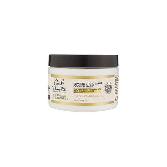 Carol's Daughter Goddess Strength Repairing Cocoon Hydrating Hair Mask for Waves, Coils and Curls, Treatment With Castor Oil, 12 Oz