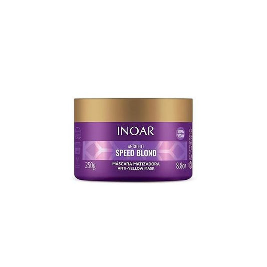 Inoar Absolut Speed Blond Mask with Argan Oil for Blonde, Silver & Gray Hair Tone Neutralization Hydration, 6.7 oz