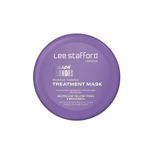 Lee Stafford Purple Toning Hair Mask | Bleach Blonde Treatment - Violet Conditioning Cream, Hydrating, Neutralize & Remove Brassy Yellow Tones, Great for Colored, Silver, Grey Hair, 200ml