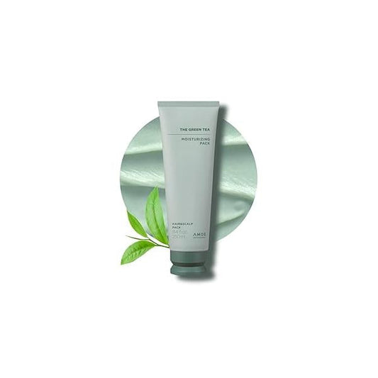 AMOS PROFESSIONAL The Green Tea Moisturizing Pack - Scalp Treatment for Thinning Hair, Korean Hair Mask, Strengthening, All Types, 8.4 fl.oz