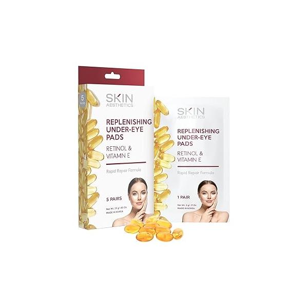 Hyaluronic & Collagen Under Eye Patches - Reduces Puffiness, Bags Wrinkles, Ultra Hydrating Dermatologist Tested Korean Skincare Clean Beauty, Cruelty-Free 5 Pairs